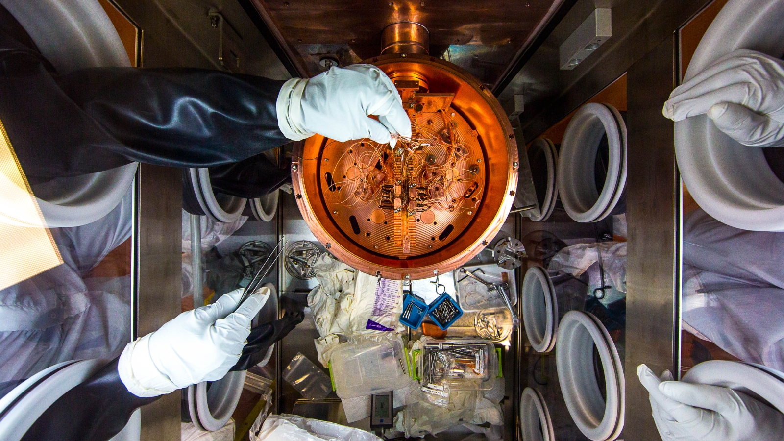 Researchers assemble strings inside the glovebox