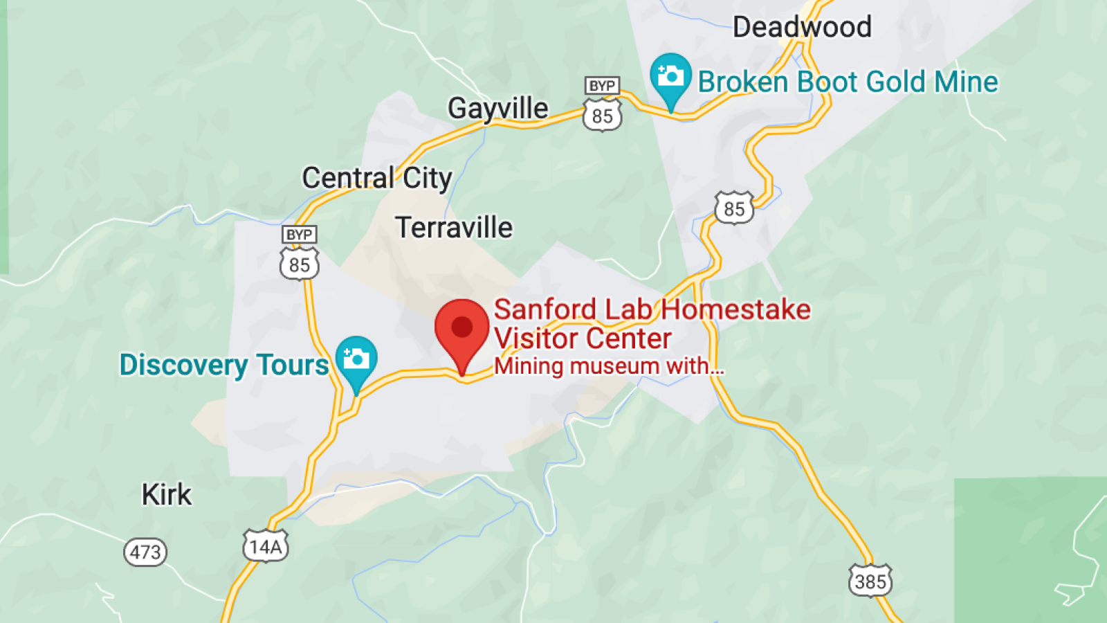 Map of the Visitor Center location