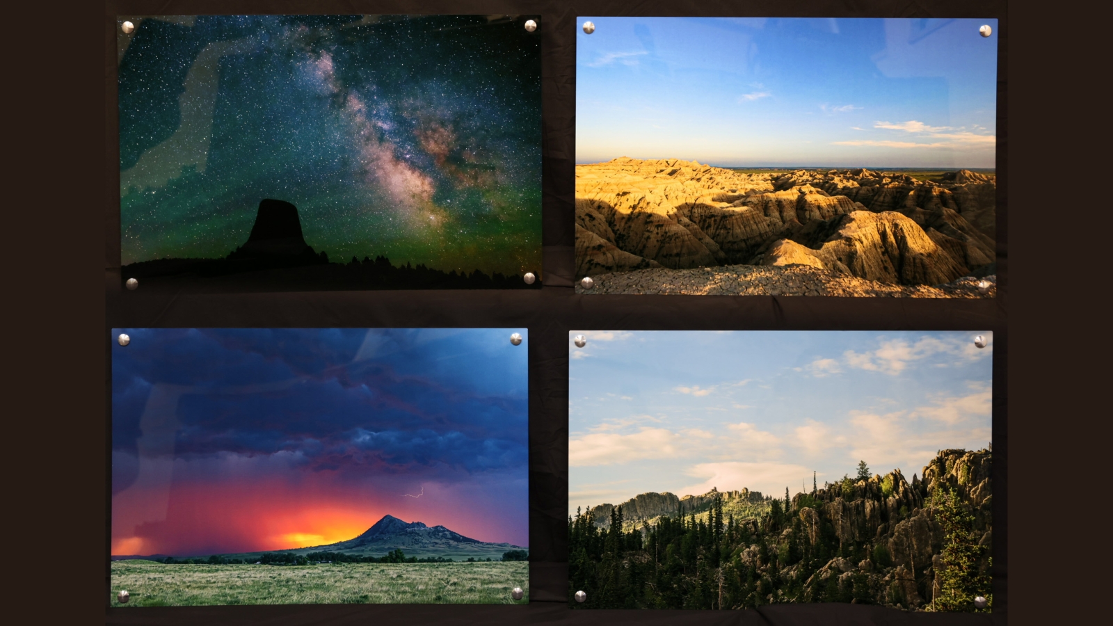 4 metal prints of the images described on this page