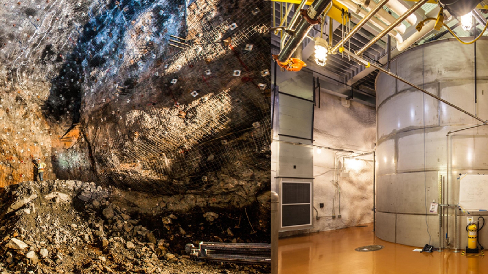 Left side is the Davis Cavern before outfitting. On the right is the Davis Cavern after outfitting