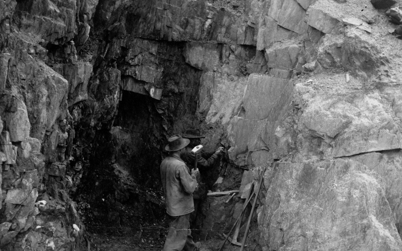 Miner with hammer
