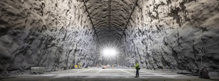 Massive cavern excavated for Neutrino experiment