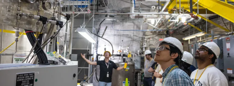 Attendees tour the LZ experiment during the 2025 CETUP* summer workshop at SURF. 