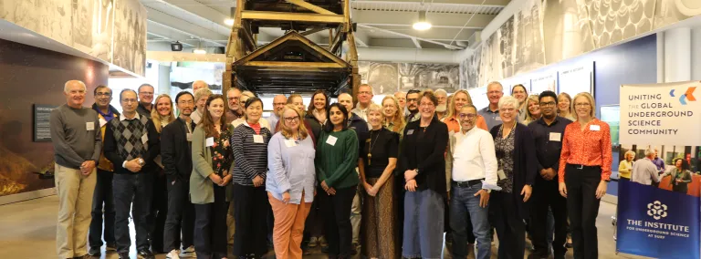 Group photo of workshop participants inside the SURF visitor center. 