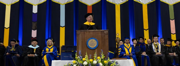 MIke Headley speaking at SDSU 2026 Commencement 