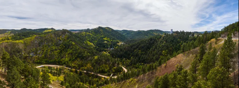 This aerial photo over SURF was taken in the early fall of 2026 ahead of the annual SURF Air Gallery opening.  It shows the fall colors starting at SURF. 
