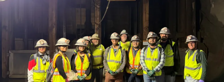 SDSMT and other students and professors on an underground sampling trip at SURF