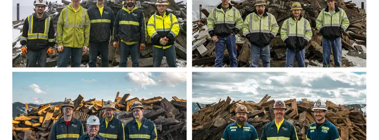 A collage of photos show the crews involved in top-down maintenance