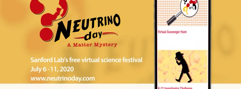 Neutrino Day logo and image of a phone screen
