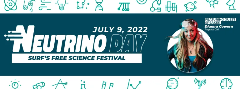 Neutrino Day information with photo of Dianna Cowern 