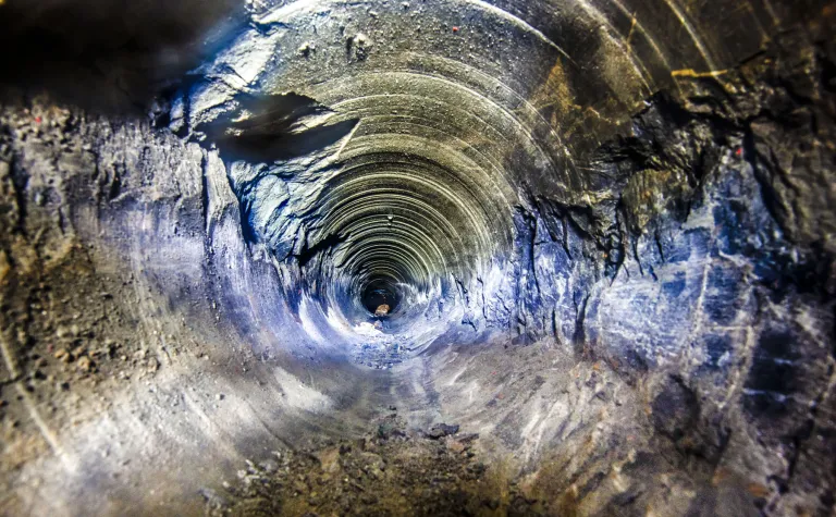 A borehole in SURF illumniated on the sides
