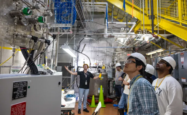 Attendees tour the LZ experiment during the 2025 CETUP* summer workshop at SURF. 