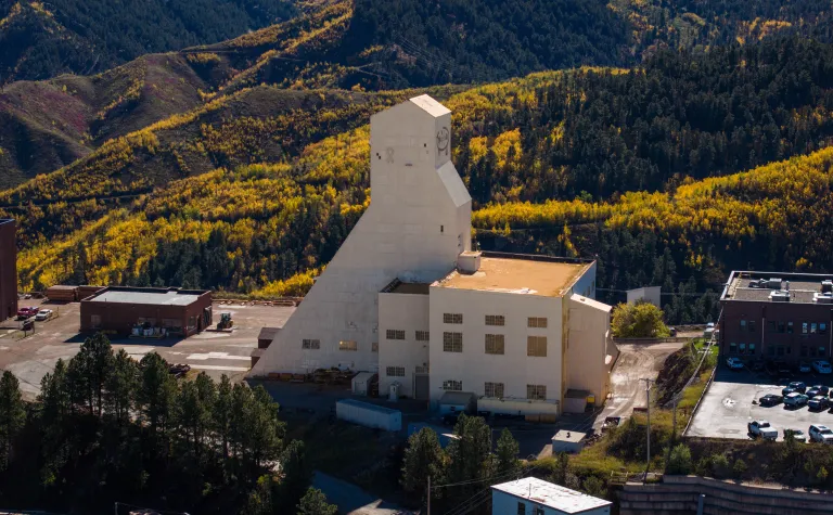 The Yates Headframe at SURF taken in the fall colors 