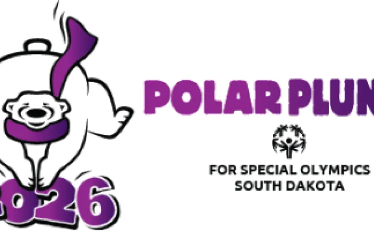 Lead Polar Plunge gogo with a bear and special olympics 