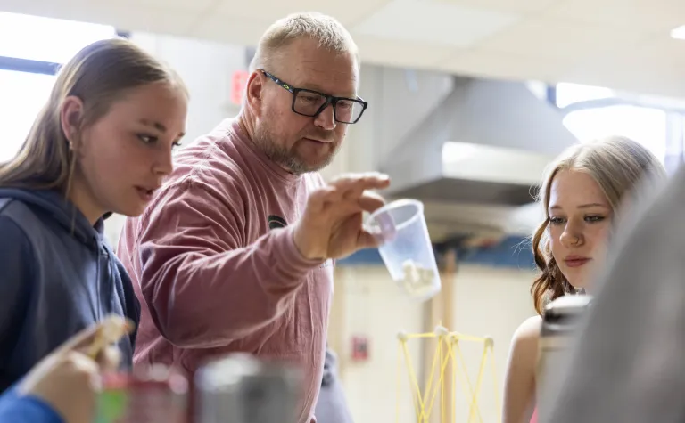 Chad Ronish teaching a high school class in 2026