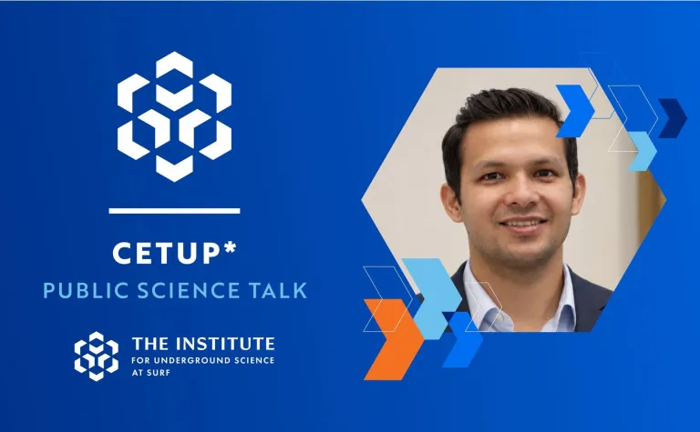 Talk flyer with a photo of the presenter 