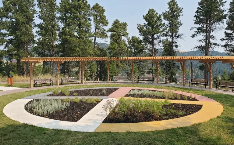 ethnobotanical garden with native plants