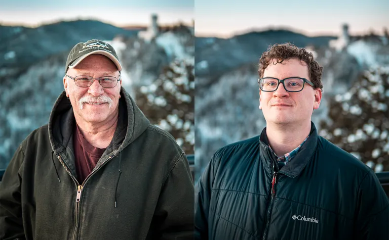two outdoor portraits of safety award winners
