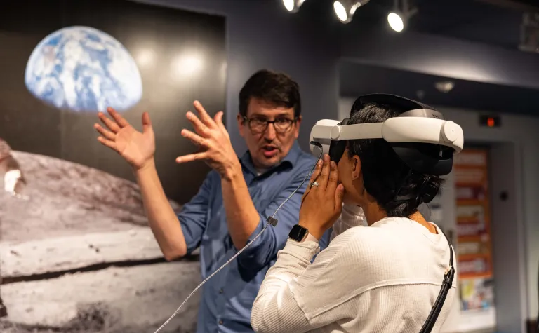 man talking about virtual reality