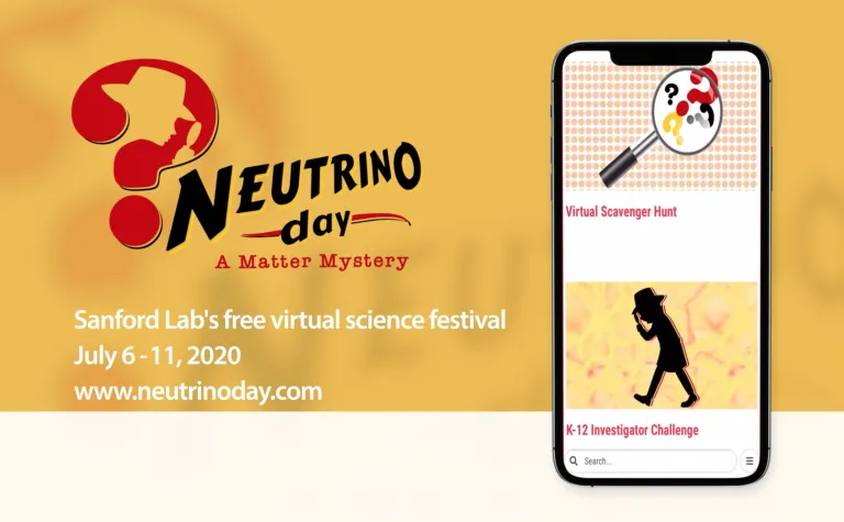 Neutrino Day logo and image of a phone screen