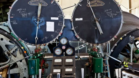 Analog dials in the Yates hoist room.