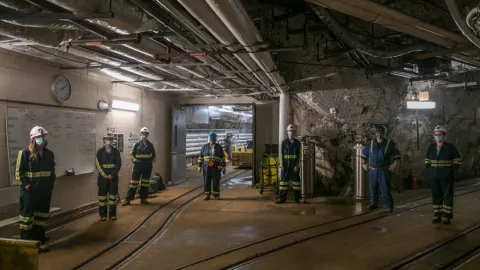 group of people underground