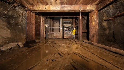 Top down maintenance of the Yates shaft.