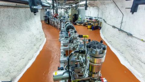 a shot from above the CASPAR particle accelrator underground at SURF 