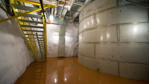 A glimpse of the dark matter experiment tank