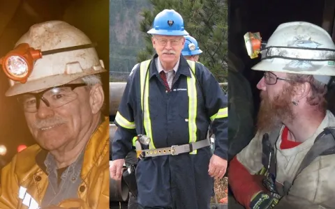 three men wearing hard hats