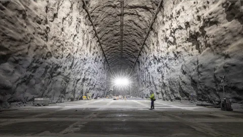 Massive cavern excavated for Neutrino experiment