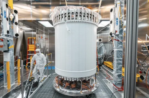 LUX-Zeplin xenon detector in surface lab