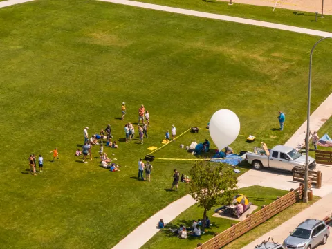 A view from above Lead of a balloon launch conducted by South Dakota Mines 