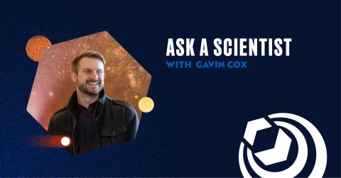 A flyer with the words Ask a Scientist with Gavin Cox with his photo and the SURF logo