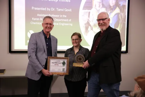 Mike Headley and Museum of Geology officials during the CORES Award event