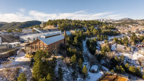 Some of the buildings along Ellison Road at SURF in the winter. 