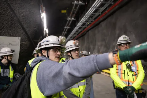 A group inside the South Drift at SURF