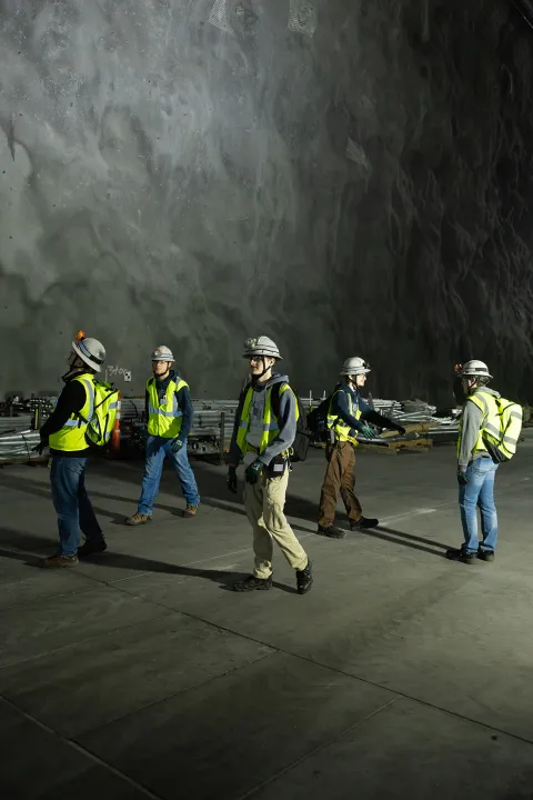 Inside on the floor of one of the the DUNE Caverns 