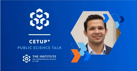 Talk flyer with a photo of the presenter 
