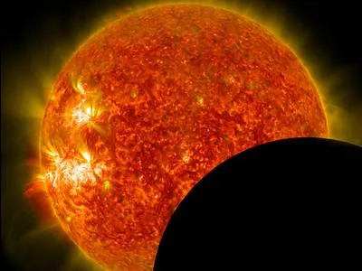 This is an image of a partial solar eclipse