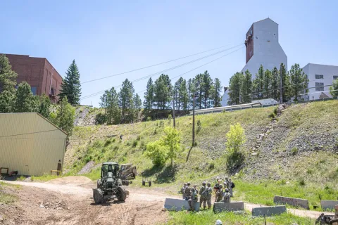 The South Dakota National Guard’s 28th annual Golden Coyote training exercise brought multiple units and nearly a hundred personnel together from Denmark, Suriname, Canada and 10 states to work on projects across South Dakota, including one at Sanford Lab.