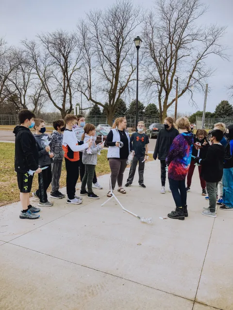 Nicole Mehlhaff leads an activity