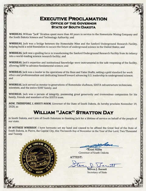 Photo of the Governor Kristi Noem's Proclamation