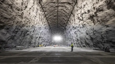 Massive cavern excavated for Neutrino experiment