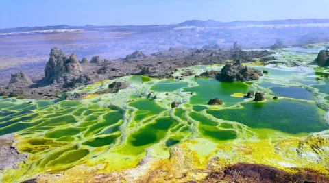 Hydrothermal pool in the Dallol hot springs, Danakil Depression