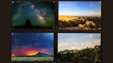 four images of black hills landmarks 