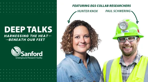 The text "Deep Talks: The Heat beneath our Feet" beside an image of the two presenters and their names