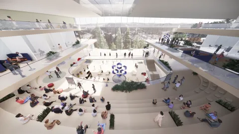 Artist rendering of an Atrium for the Institute for Underground science at surf
