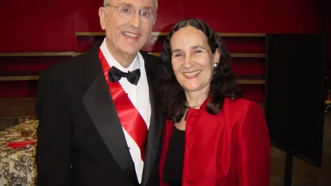 John and Neta Bahcall in formal wear