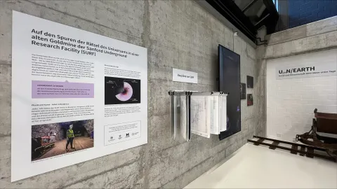 A new exhibition "UZHN/EARTH - Art and Science 1600 Meters Underground," at the University of Zurich’s (UZH) Science Pavilion on the Irchel Campus.